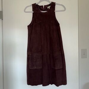 Chocolate brown 100% suede dress